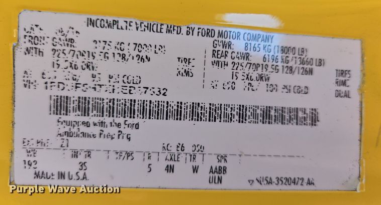 image for item EQ3931 2017 Ford  F550 Super Duty XLT ambulance