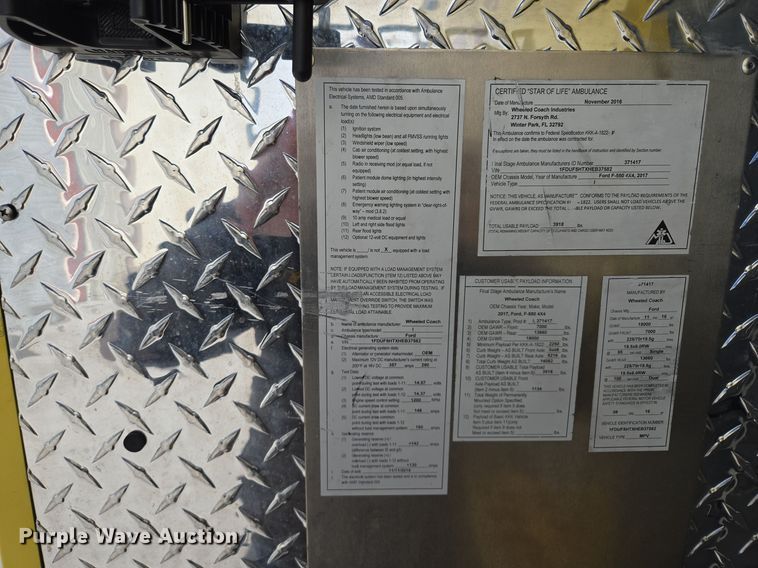 image for item EQ3931 2017 Ford  F550 Super Duty XLT ambulance