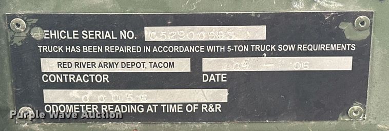 image for item ER4884 1985 AM General M929 6X6 dump truck