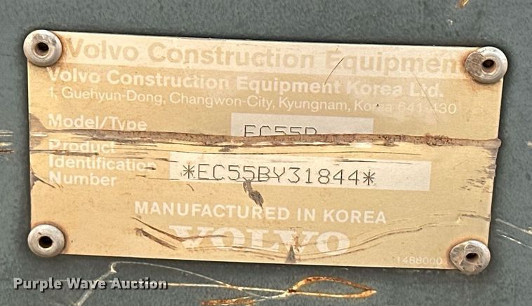 image for item ER4897 2004 Volvo EC55B mini excavator