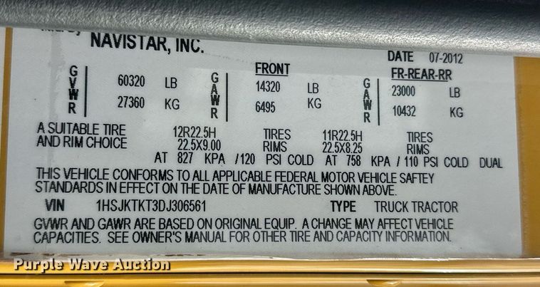 image for item ER4900 2013 Caterpillar CT660L semi truck