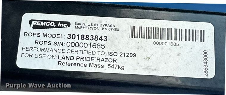 image for item ER4901 Land Pride ZSR Z Razor ZTR lawn mower