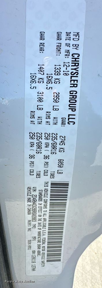 image for item ER8664 2011 Dodge Grand Caravan van