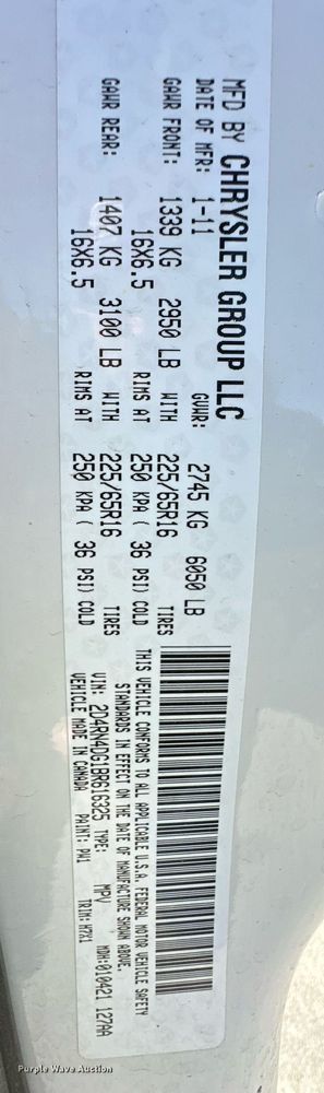 image for item ER8665 2011 Dodge Grand Caravan van