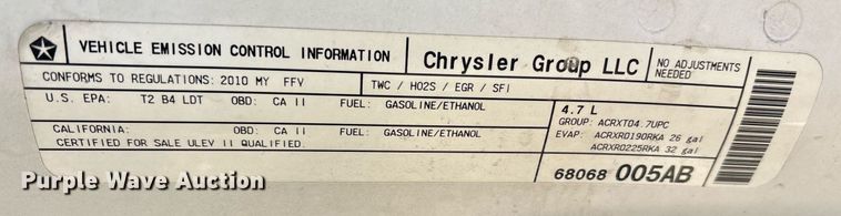 image for item EY9875 2010 Dodge Ram 1500 Quad Cab pickup truck