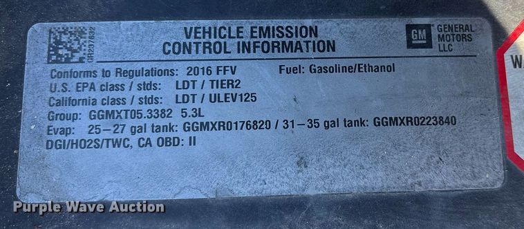 image for item EY9876 2016 Chevrolet Tahoe Police SUV