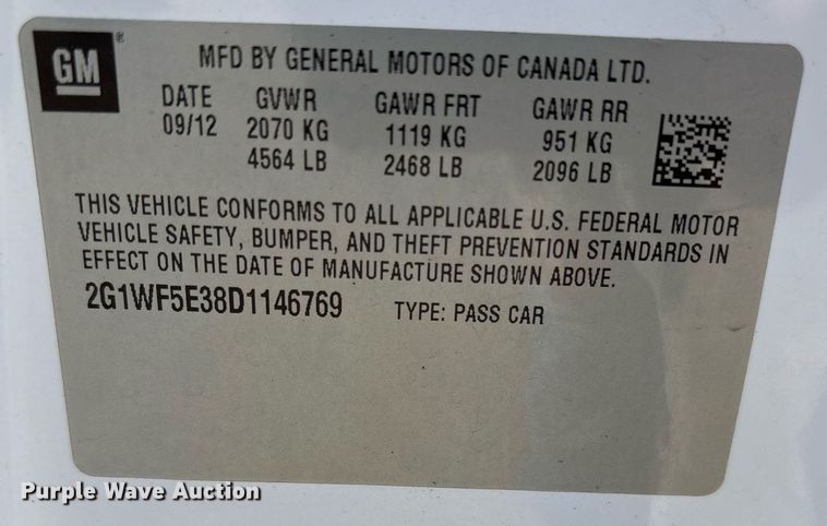 image for item EY9879 2013 Chevrolet Impala 