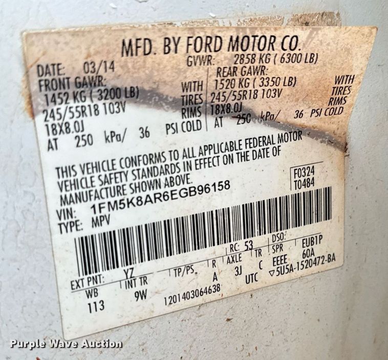 image for item LH9474 2014 Ford Explorer Police Interceptor  SUV