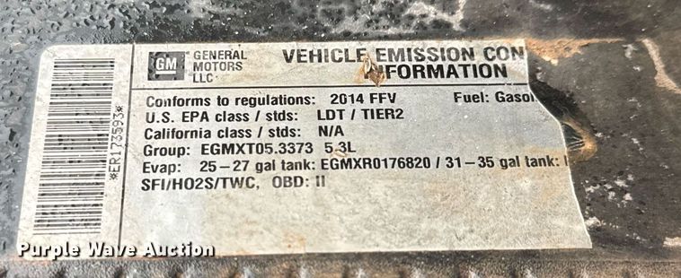 image for item LH9479 2014 Chevrolet  Tahoe Police SUV