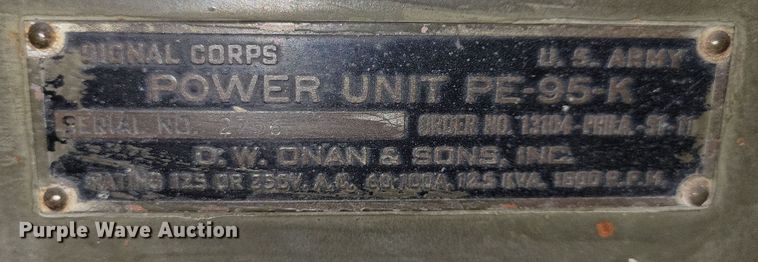 image for item NB9784 Onan PE-95-K generator