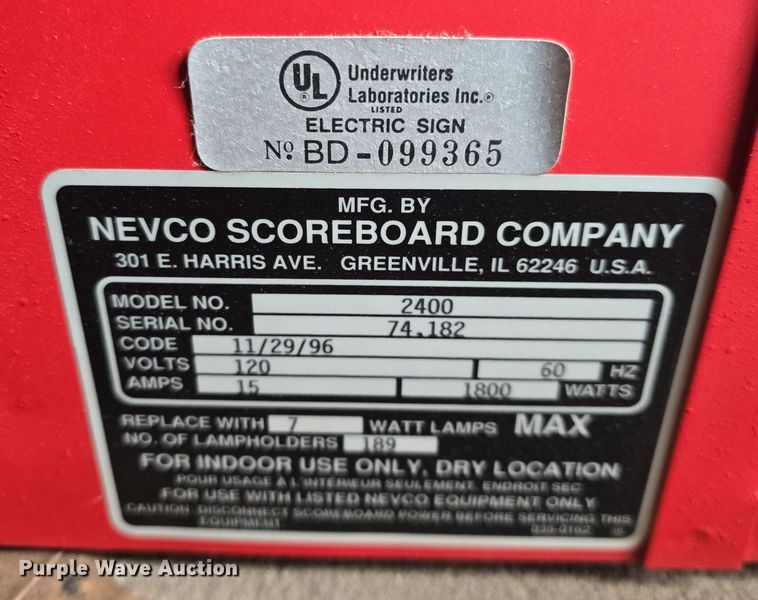 image for item NI9470 (2) Nevco 2400 scoreboards