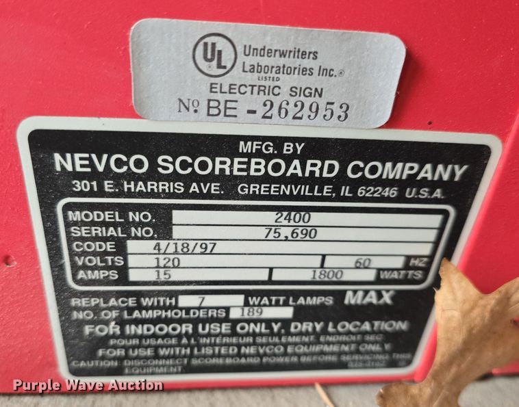 image for item NI9471 (2) Nevco 2400 scoreboards