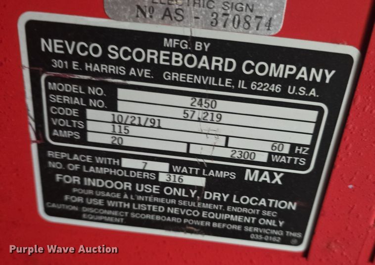 image for item NI9474 (2) Nevco scoreboards