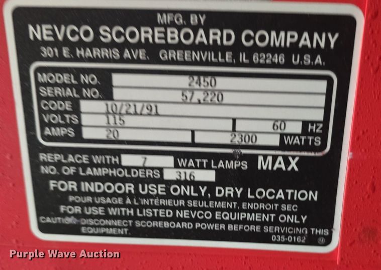 image for item NI9474 (2) Nevco scoreboards