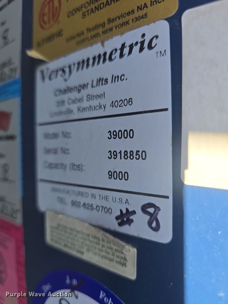 image for item NI9484 Versymmetric Challenger  3900 2-post lift