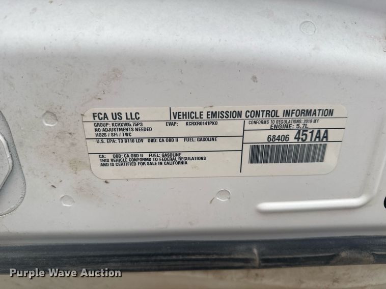 image for item NN9560 2019 Dodge Charger Police 