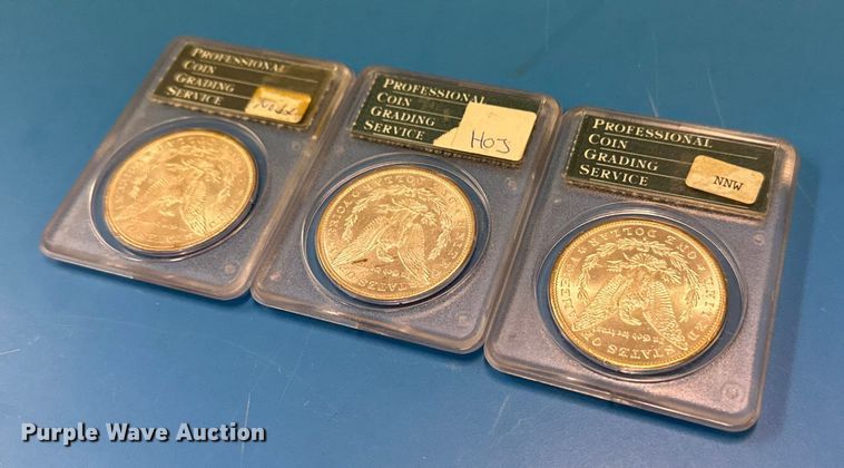 image for item NO9575 (3) 1881 silver dollar coins 