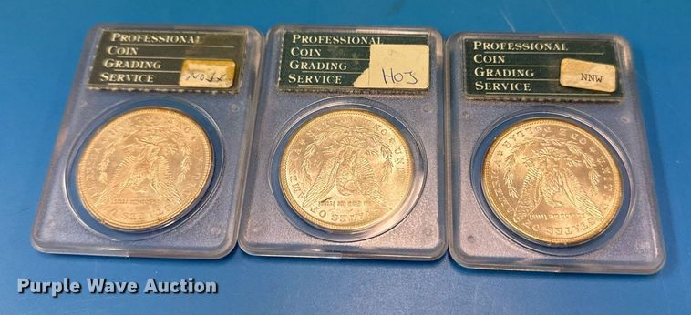 image for item NO9575 (3) 1881 silver dollar coins 