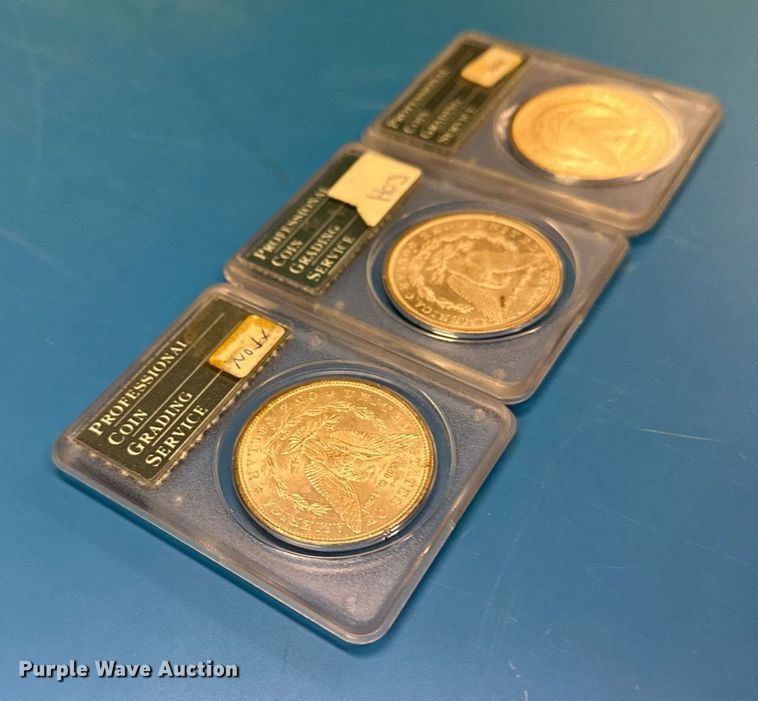 image for item NO9575 (3) 1881 silver dollar coins 