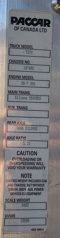 image for item NO9648 2017 Kenworth T370 grapple crane truck