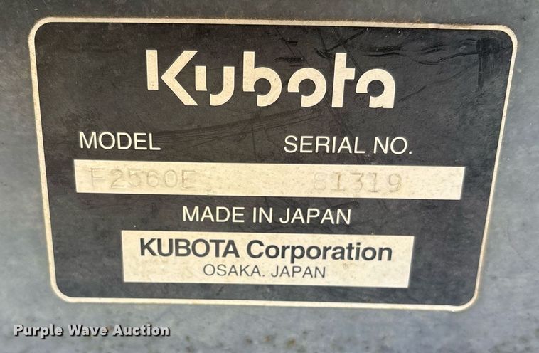 image for item NO9656 Kubota F2560E lawn mower