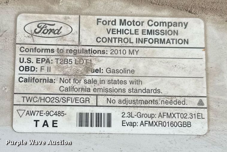 image for item NO9664 2010 Ford Ranger pickup truck