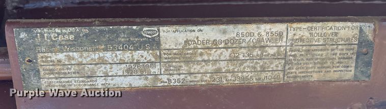 image for item OK9548 1989 Case 850D Longtrack dozer