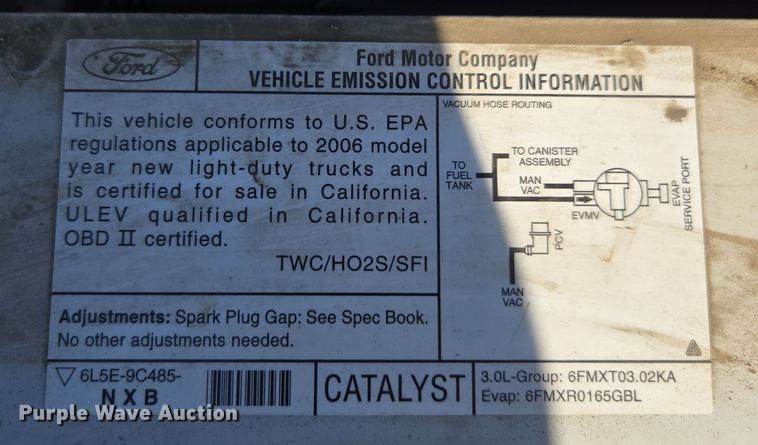 image for item YA0317 2006 Ford Ranger SuperCab pickup truck