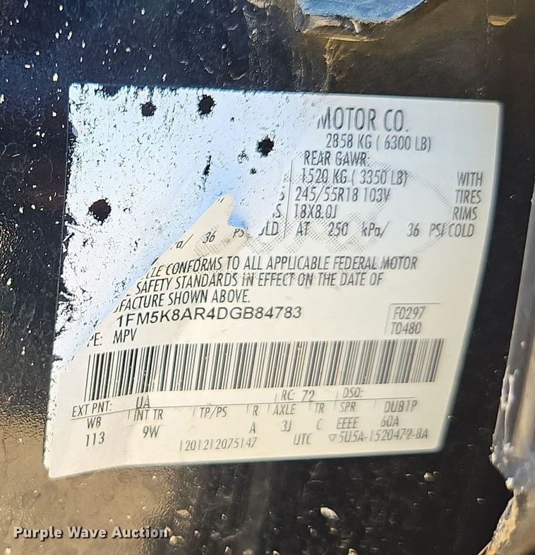 image for item YA0319 2013 Ford Explorer Police Interceptor SUV