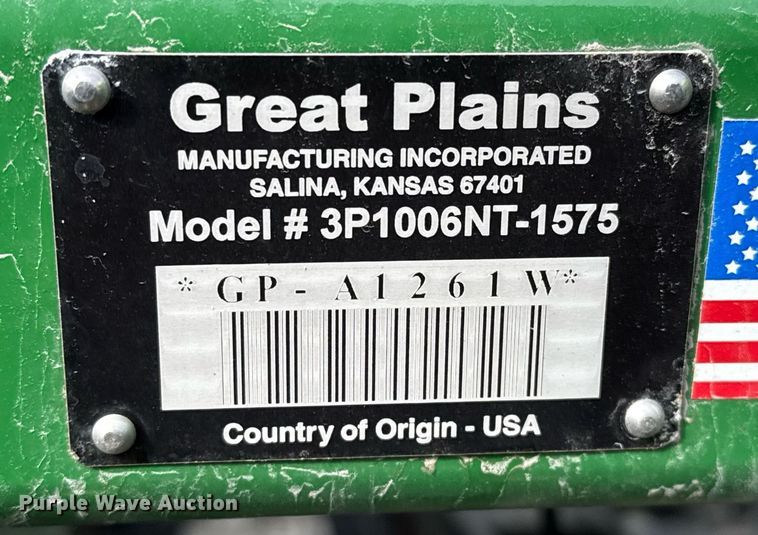 image for item DJ0845 2017 Great Plains 3P1006NT no-till grain drill