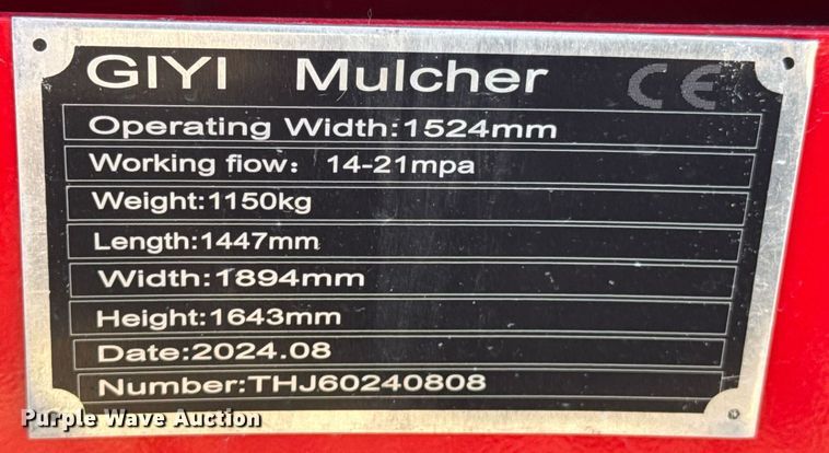 image for item DO0330 2024 GIYI skid steer mulcher