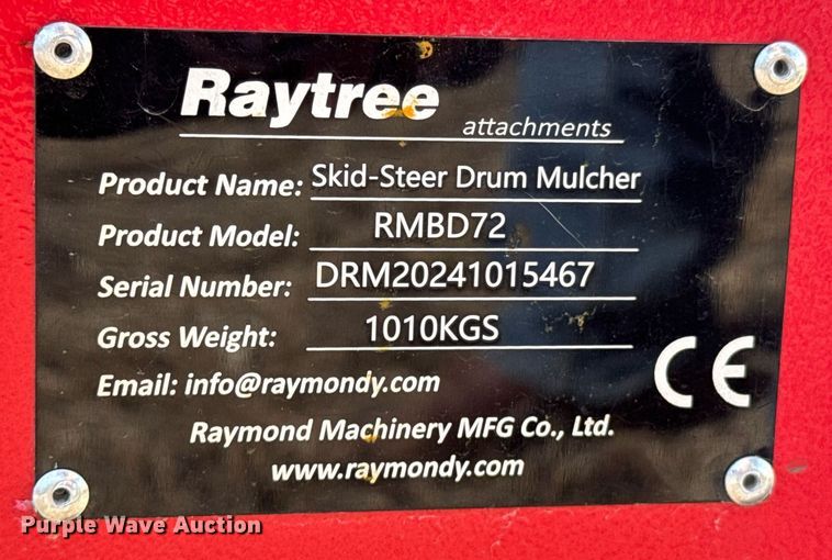image for item DO0336 Raytree RMBD72 skid steer mulcher