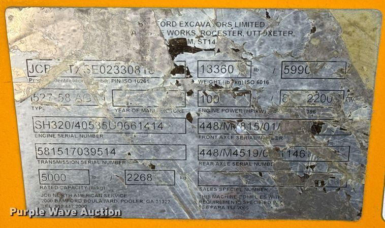 image for item DO2665 2014 JCB 527-58 AG telehandler