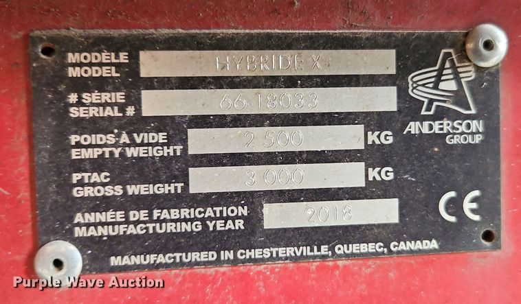 image for item EI8800 2018 Anderson Hybrid X bale wrapper