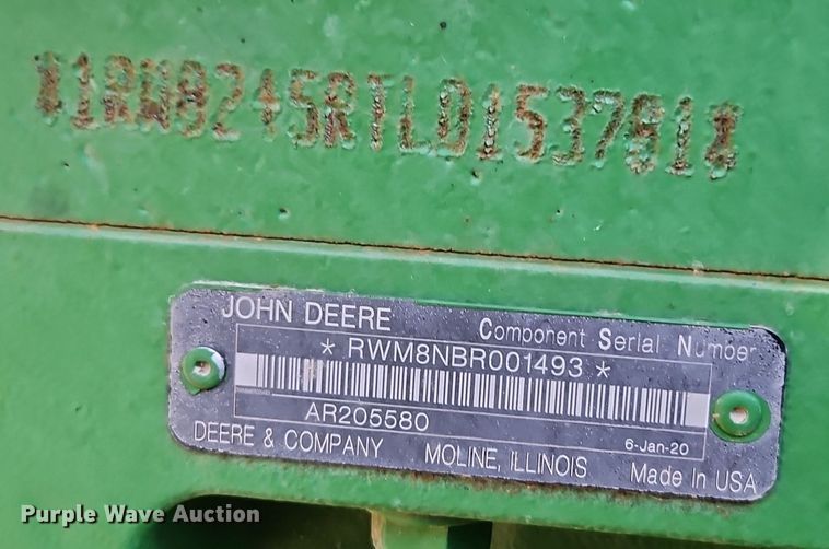 image for item EI8808 2020 John Deere 8245R MFWD tractor