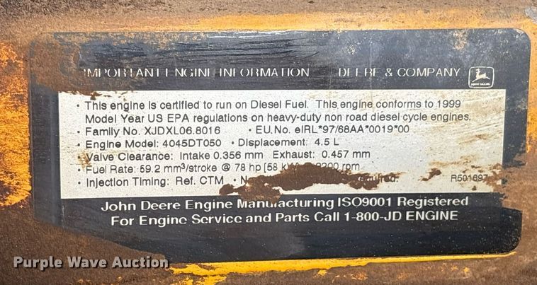 image for item EY9892 John Deere 210LE landscape tractor