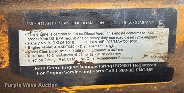 image for item EY9892 John Deere 210LE landscape tractor