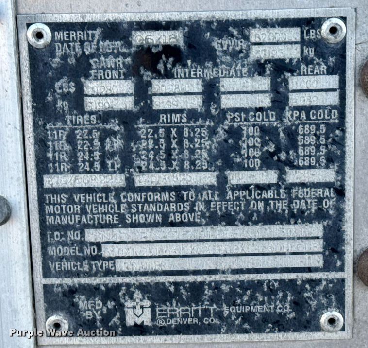 image for item NN9544 2017 Merritt livestock trailer