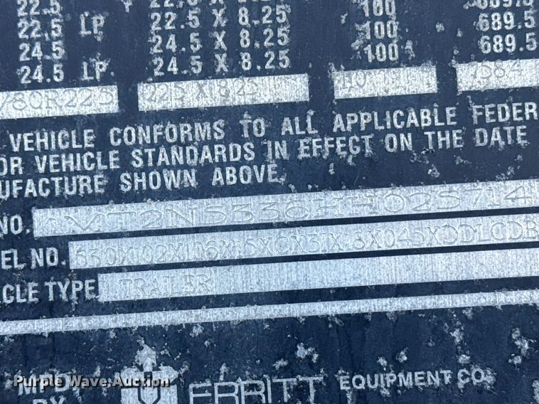 image for item NN9545 2017 Merritt livestock trailer