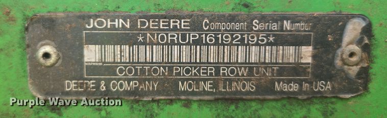 image for item YA0315 2019 John Deere CP690 cotton picker