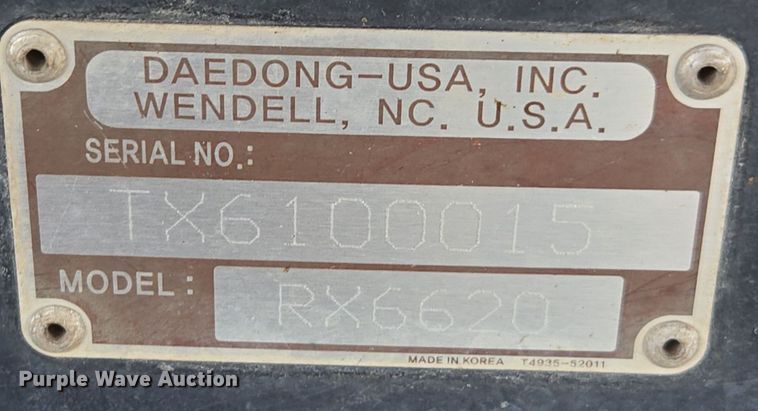 image for item YA0324 2017 Kioti RX6620 MFWD tractor