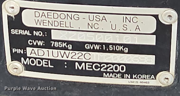 image for item YA0325 2021 Kioti Mechron 2200 utility vehicle