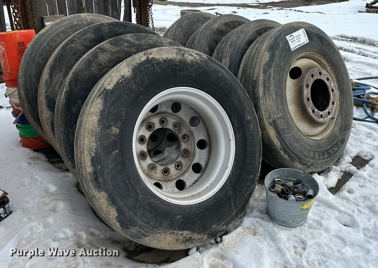 image for item DQ6639 (8) Kumbo 11R22.5 tires and wheels