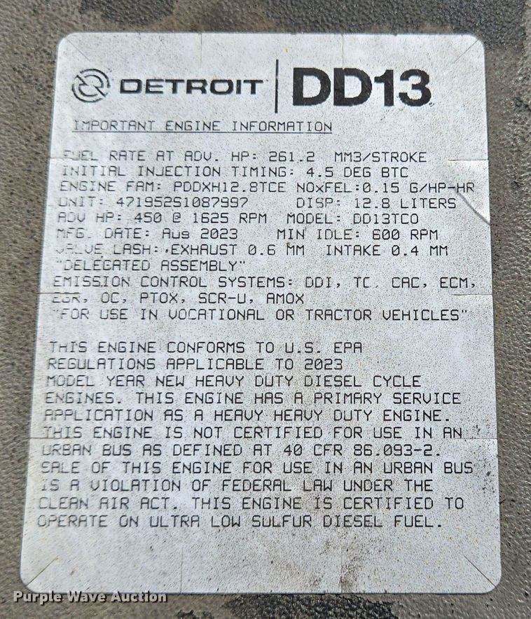 image for item DT5494 2024 Freightliner Cascadia 126 semi truck