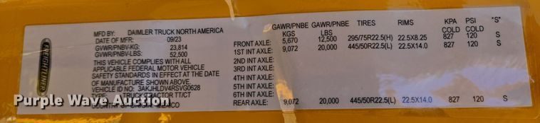 image for item DT5494 2024 Freightliner Cascadia 126 semi truck