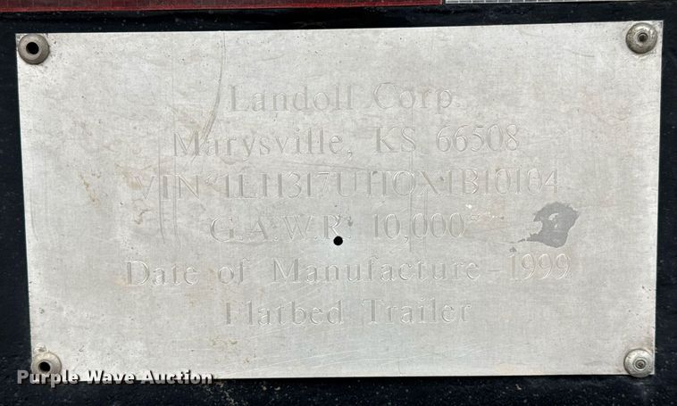 image for item ED5502 1999 Landoll tilt deck equipment trailer