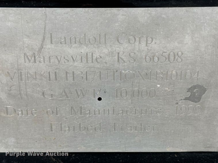 image for item ED5502 1999 Landoll tilt deck equipment trailer