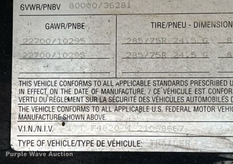 image for item ED5503 2002 Transcraft TL-2000 flatbed trailer