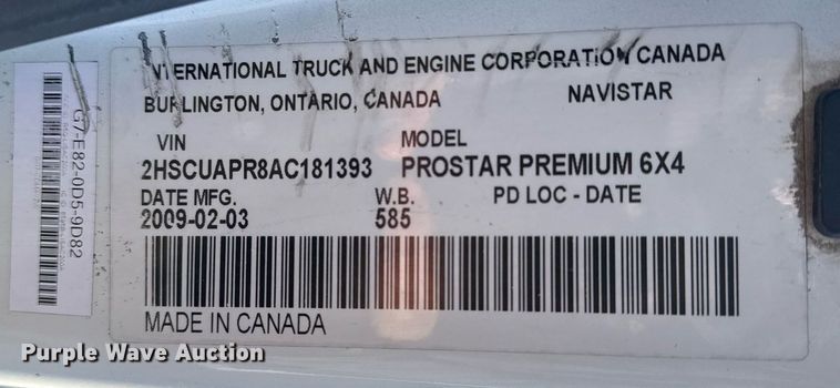 image for item EG2499 2010 International ProStar Premium semi truck