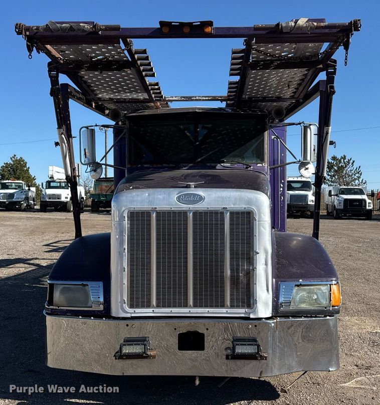 image for item EG2506 1999 Peterbilt 377 car carrier truck with car carrier trailer